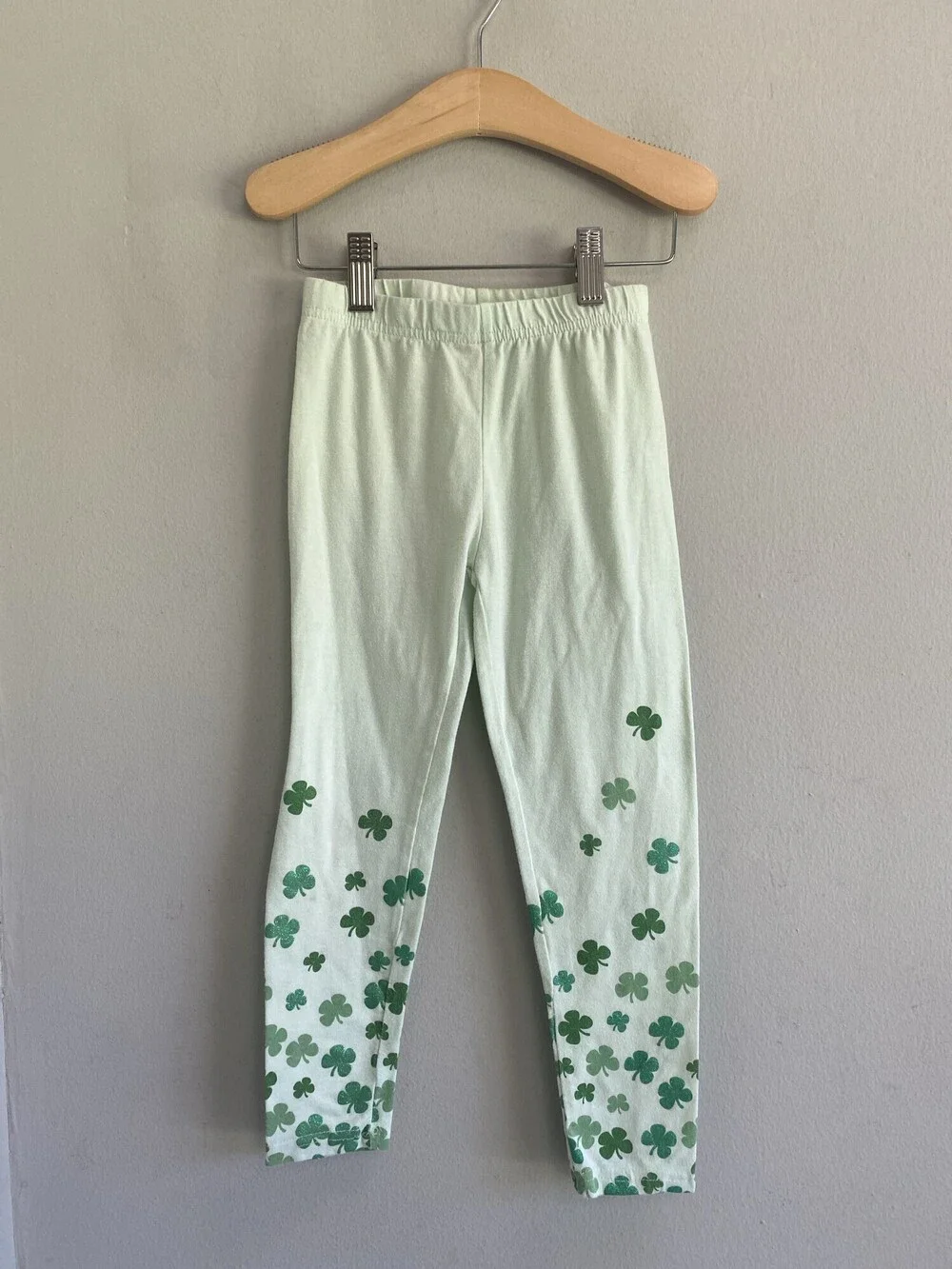 Disney Junior Minnie Mouse Shamrock Glitter Leggings Size 6